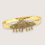 Beautiful Gold Plated Adjustable Temple Hip Belt Kamarband For Kids JH7573