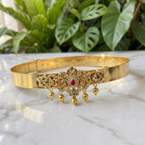 Beautiful Gold Plated Adjustable Temple Hip Belt Kamarband For Kids JH7574