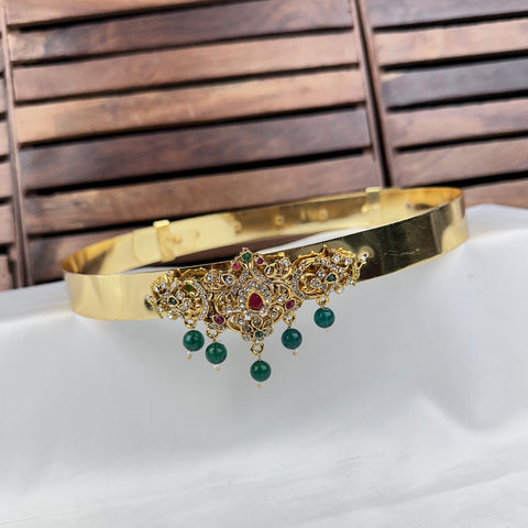 Beautiful Gold Plated Adjustable Temple Hip Belt Kamarband For Kids JH7574