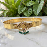 Beautiful Gold Plated Adjustable Temple Hip Belt Kamarband For Kids JH7575
