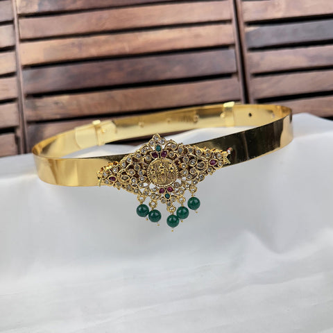 Beautiful Gold Plated Adjustable Temple Hip Belt Kamarband For Kids JH7575