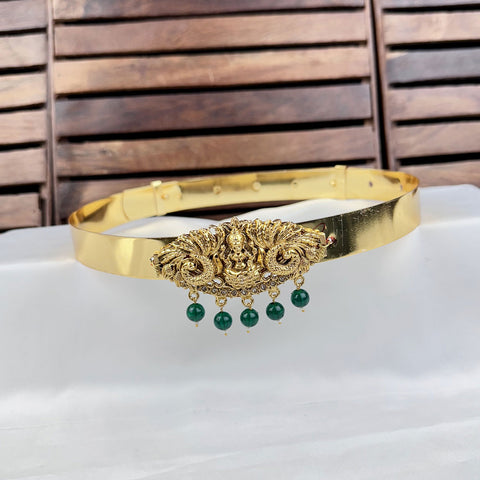 Beautiful Gold Plated Adjustable Temple Hip Belt Kamarband For Kids JH7576