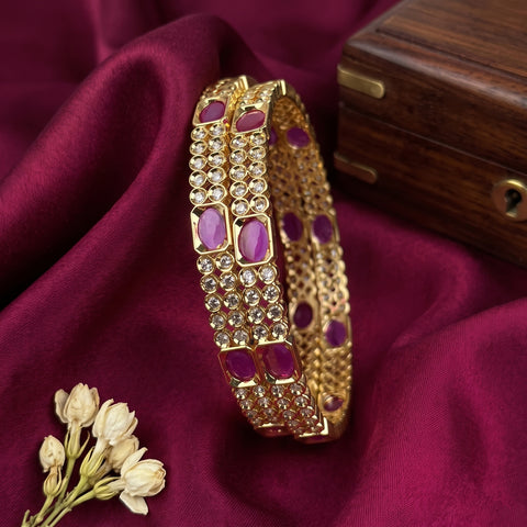 Elegant Premium Quality American Diamond Bangles JH7683