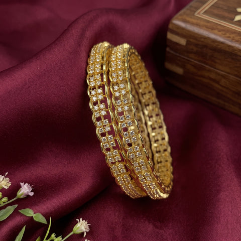 Elegant Premium Quality American Diamond Bangles JH7691
