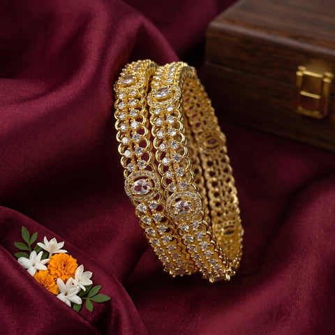 Elegant Premium Quality American Diamond Bangles JH7695