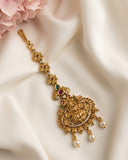 Antique Gold Temple Maang Tikka with Pearl Drops JH7719