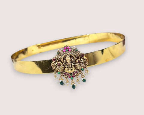 Classic Lakshmi Nakash Hip Belt Antique Gold Temple Vaddanam JH7751
