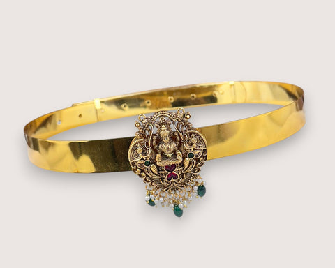 Classic Lakshmi Nakash Hip Belt Antique Gold Temple Vaddanam JH7752