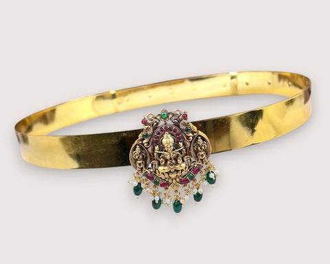 Classic Lakshmi Nakash Hip Belt Antique Gold Temple Vaddanam JH7757