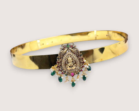 Classic Lakshmi Nakash Hip Belt Antique Gold Temple Vaddanam JH7758