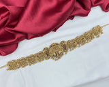 Elegant Gold Plated Kemps Stone Traditional South Indian Waist Hip Chain JH7759