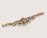 Elegant Gold Plated Kemps Stone Traditional South Indian Waist Hip Chain JH7760