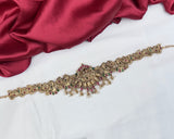 Elegant Gold Plated Kemps Stone Traditional South Indian Waist Hip Chain JH7760