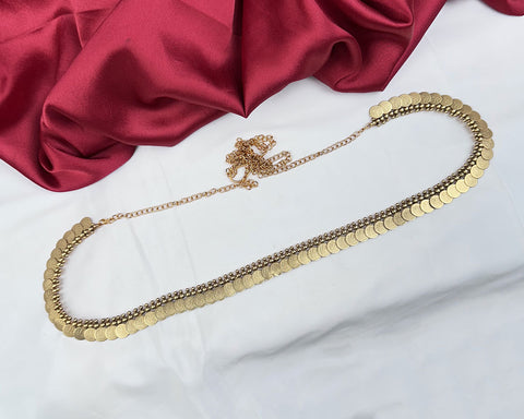 Elegant Gold Plated Kemps Stone Traditional South Indian Waist Hip Chain JH7762