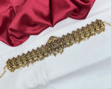 Elegant Gold Plated Kemps Stone Traditional South Indian Waist Hip Chain JH7764