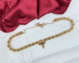 Elegant Gold Plated Kemps Stone Traditional South Indian Waist Hip Chain JH7766