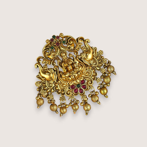 Traditional Antique Gold Finish Single Jadai Billai Hair Accessory JH7782