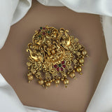 Traditional Antique Gold Finish Single Jadai Billai Hair Accessory JH7782