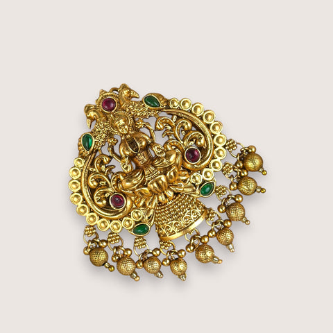 Traditional Antique Gold Finish Single Jadai Billai Hair Accessory JH7783