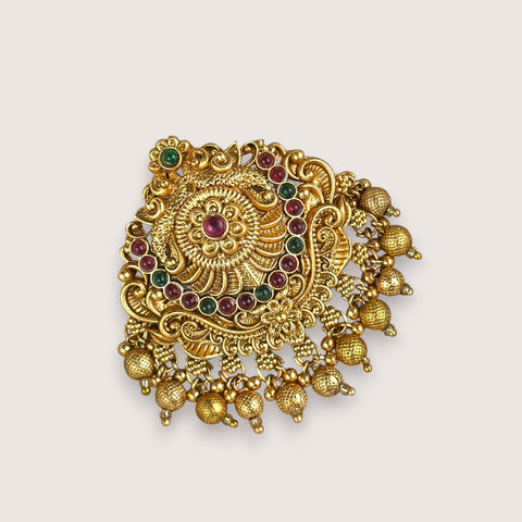 Traditional Antique Gold Finish Single Jadai Billai Hair Accessory JH7784
