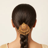 Traditional Antique Gold Finish Single Jadai Billai Hair Accessory JH7784
