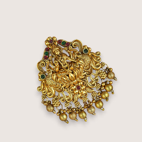 Traditional Antique Gold Finish Single Jadai Billai Hair Accessory JH7785