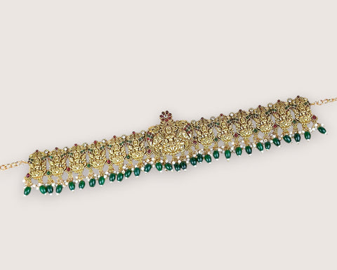 Royal Temple Design Ottiyanam In  Antique Finish Hip Chain JH7788