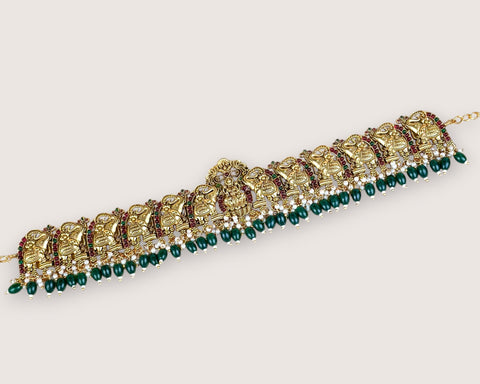 Royal Temple Design Ottiyanam In  Antique Finish Hip Chain JH7791