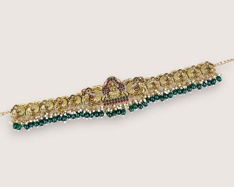 Royal Temple Design Ottiyanam In  Antique Finish Hip Chain JH7792
