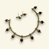 Elegant Gold Finish Traditional Kerala Palakka Necklace JH7816
