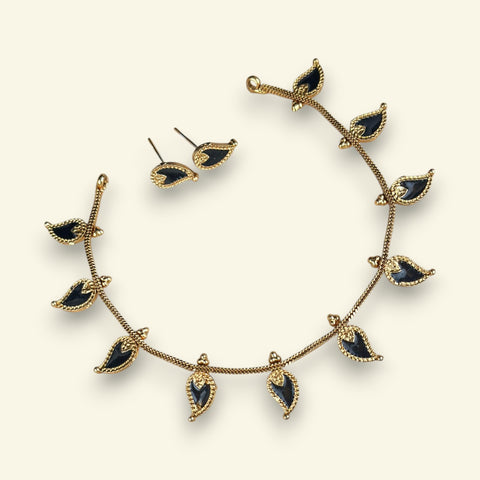 Elegant Gold Finish Traditional Kerala Palakka Necklace JH7820