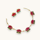 Exclusive Gold Finish Antique Necklace With Earrings JH7823