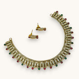Exclusive Gold Finish Antique Necklace With Earrings JH7824
