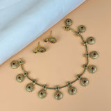 Exclusive Gold Finish Antique Necklace With Earrings JH7830