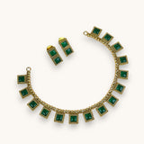 Exclusive Gold Finish Antique Necklace With Earrings JH7832