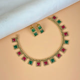 Exclusive Gold Finish Antique Necklace With Earrings JH7832