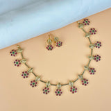 Exclusive Gold Finish Antique Necklace With Earrings JH7835