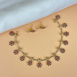 Exclusive Gold Finish Antique Necklace With Earrings JH7835