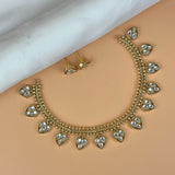 Exclusive Gold Finish Antique Necklace With Earrings JH7836