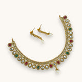 Exclusive Gold Finish Antique Necklace With Earrings JH7838