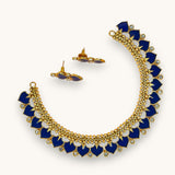 Exclusive Gold Finish Antique Necklace With Earrings JH7840