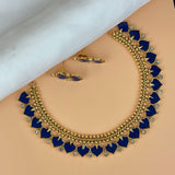 Exclusive Gold Finish Antique Necklace With Earrings JH7840