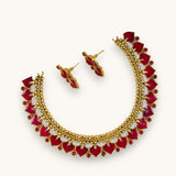 Exclusive Gold Finish Antique Necklace With Earrings JH7840