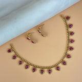 Exclusive Gold Finish Antique Necklace With Earrings JH7842
