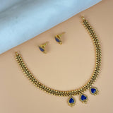 Exclusive Gold Finish Antique Necklace With Earrings JH7845