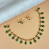 Exclusive Gold Finish Antique Necklace With Earrings JH7846