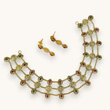 Exclusive Gold Finish Antique Necklace With Earrings JH7847