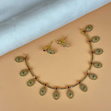 Exclusive Gold Finish Antique Necklace With Earrings JH7851