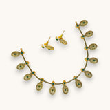 Exclusive Gold Finish Antique Necklace With Earrings JH7851