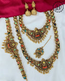 Antique Gold Plated Nakash Temple Semi Bridal Jewelry Set JH7853